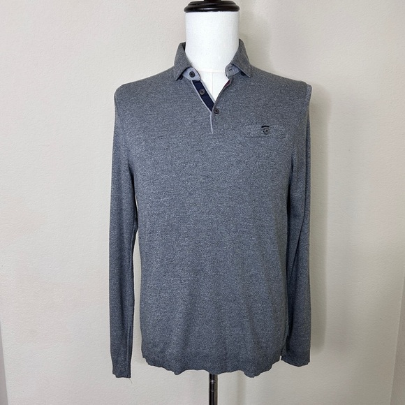 Ted Baker Other - Ted Baker Long Sleeve Polo | Grey | Size (3) Medium